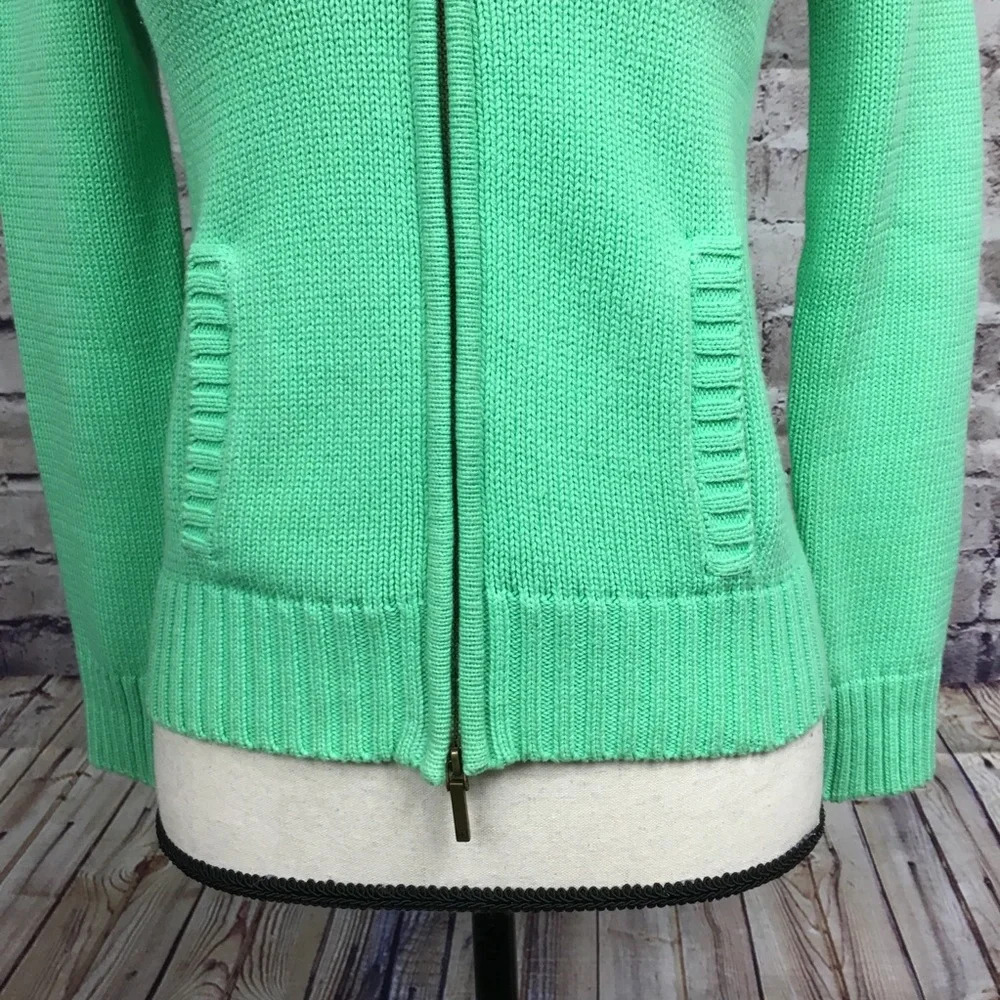 Ralph Lauren Green Zipper Cardigan Sweater - Picture 5 of 7